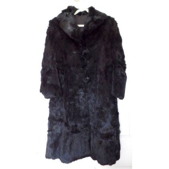 Vintage long black rabbit fur coat - Picture 6 of 6
